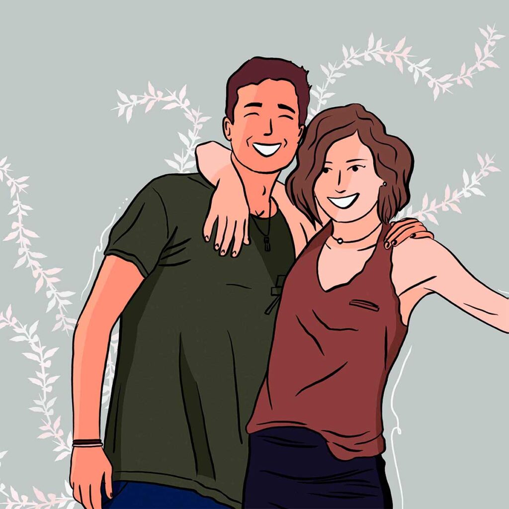 Retrato personalizado, pareja.