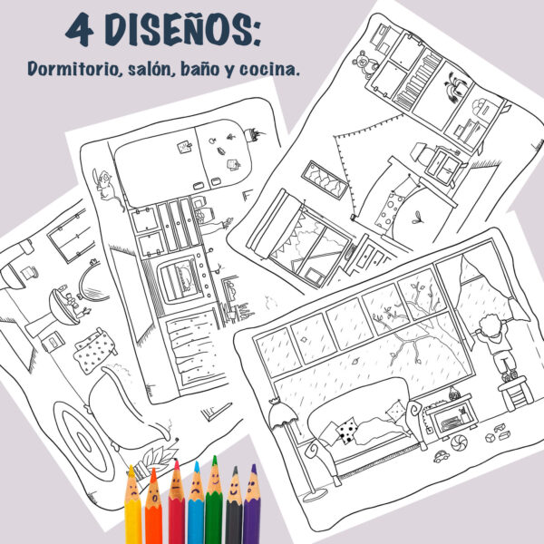 Diseños de dibujos imprimibles de habitaciones