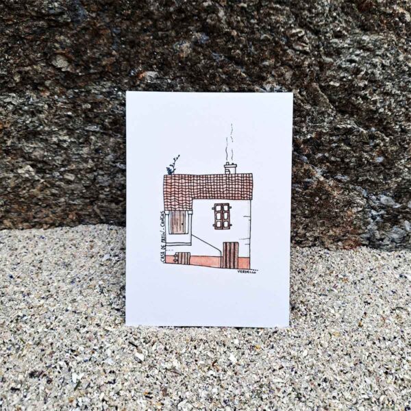 Postal casa patín, casa tradicional gallega.