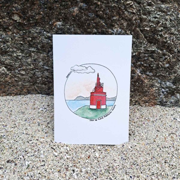 Postal Faro Punta Robaleira, Cangas