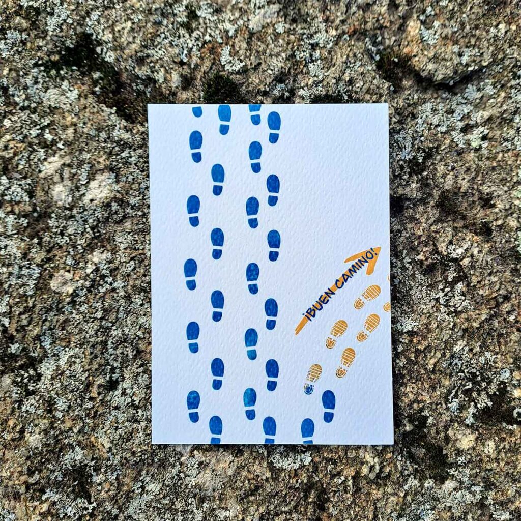 Postal pasitos del Camino de Santiago.