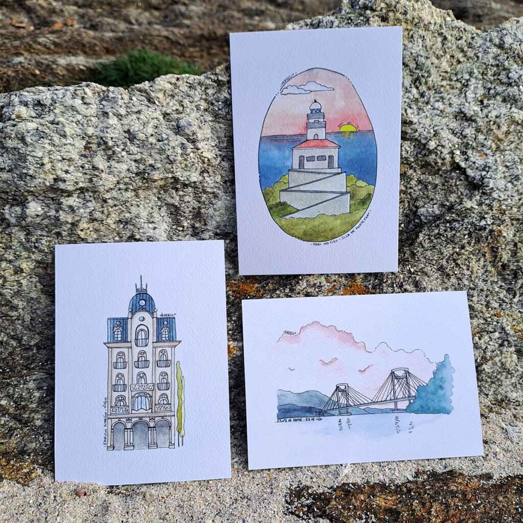 Pack de Vigo: faro de Cíes, Edificio Simeón y Ponte de Rande.