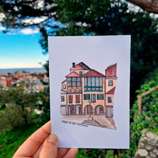 Postal Praza da Leña, Pontevedra